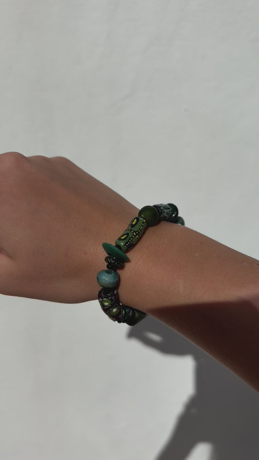 Hand Painted Bead Bracelet